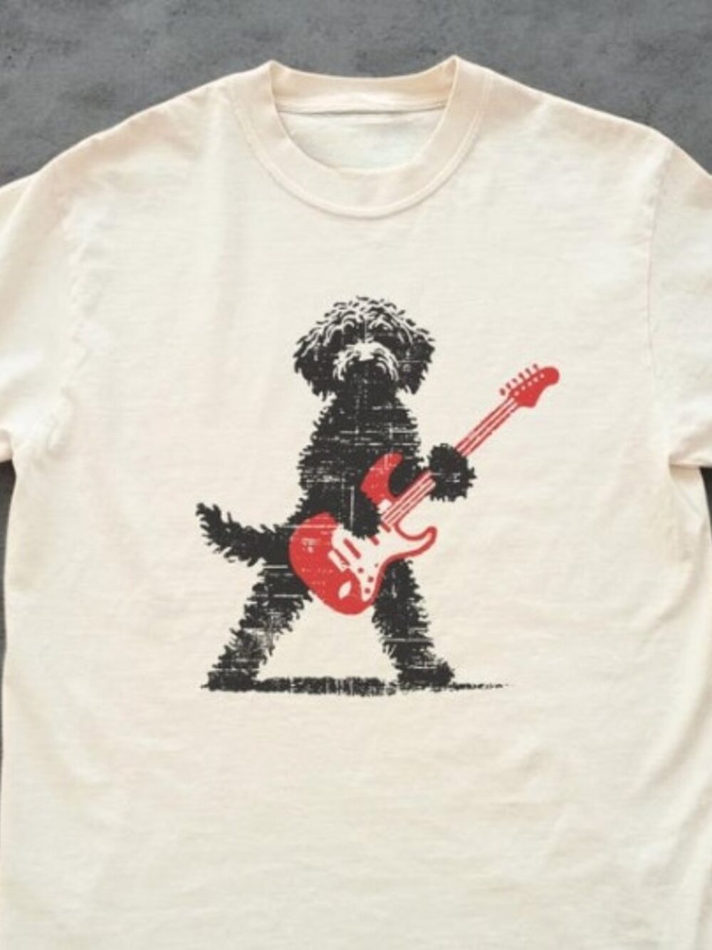 Goldendoodle Rock T-Shirt, Guitar Music Lover Tee